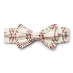 Wheat Headband Bow Alba - Eggshell check